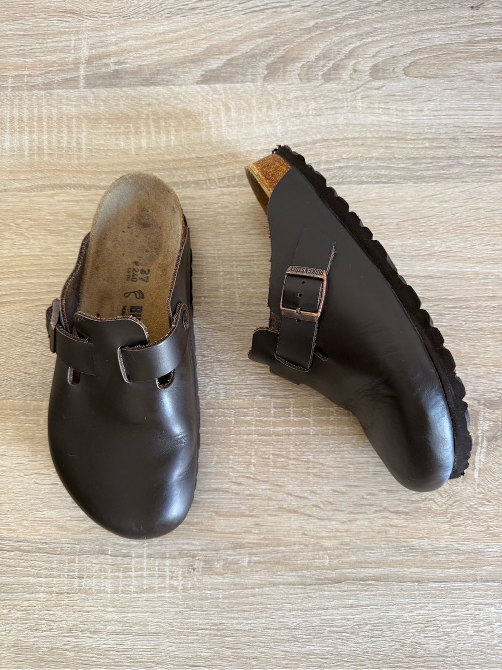 Birkenstock Boston Clog Brown Leather Women’s Sz 37/6